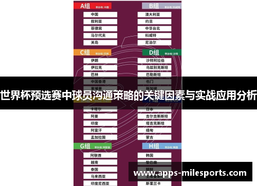 世界杯预选赛中球员沟通策略的关键因素与实战应用分析